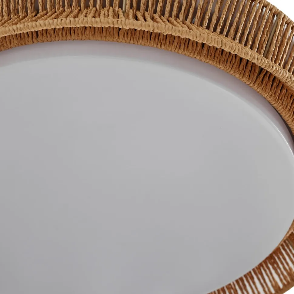 Lucande LED-ventilator Lineta, hvid, reb, Ø 103 cm, støjsvag