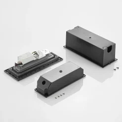 Lucande LED-vægindbygningslampe Jaano, antracit, aluminium, IP65