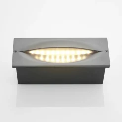 Lucande LED-vægindbygningslampe Zandro, 25 cm, antracit, IP65