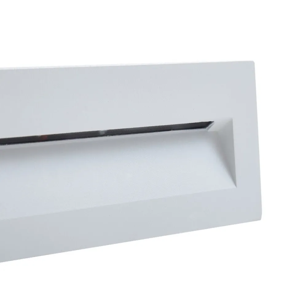 Lucande LED-vægindbygningslampe Loya, 23 x 8 cm, hvid, IP54