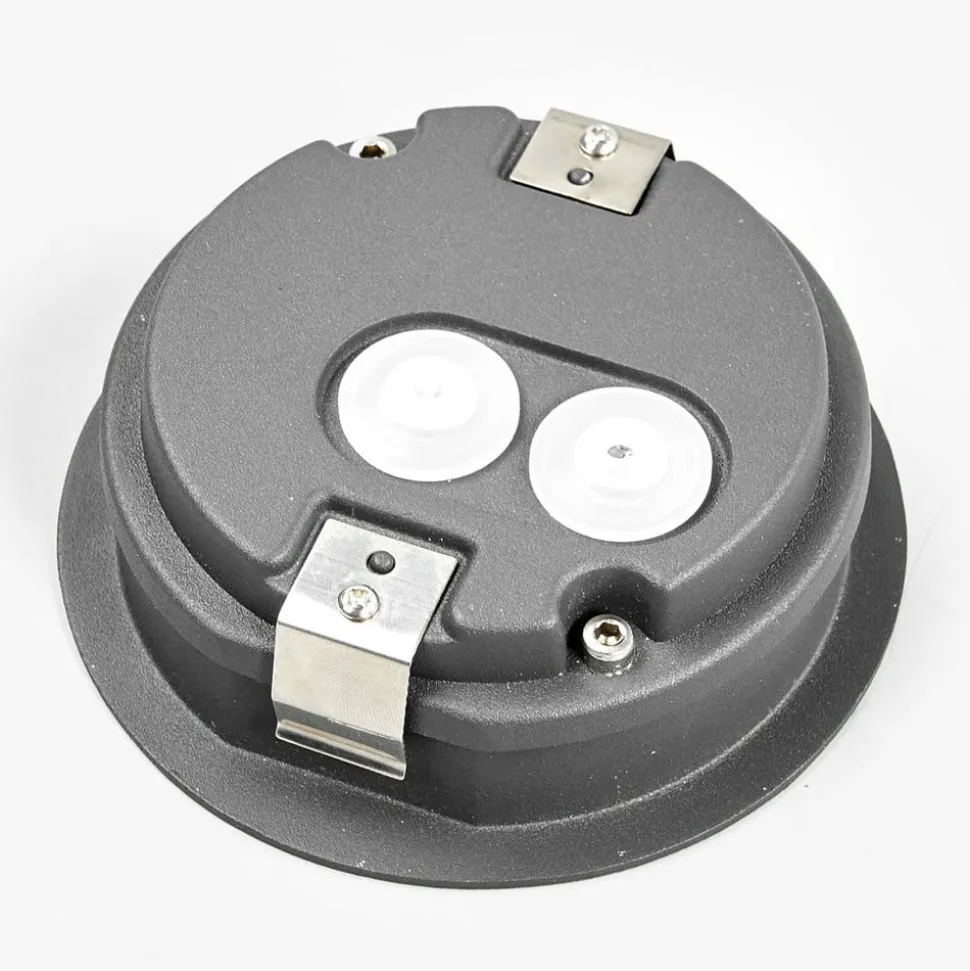 Lucande LED-vægindbygningslampe Loya, Ø 11,5 cm, grå, IP54