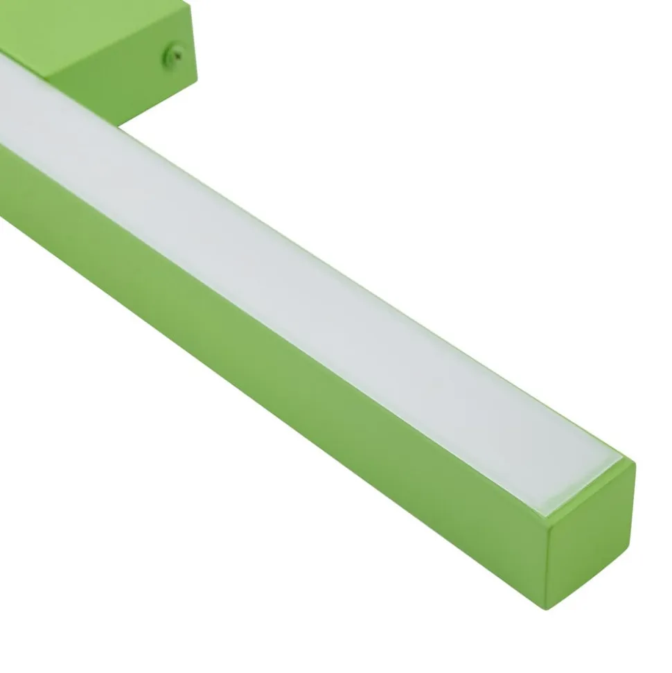 Lucande LED-væglampe Check, grøn, metal, CCT, dæmpbar