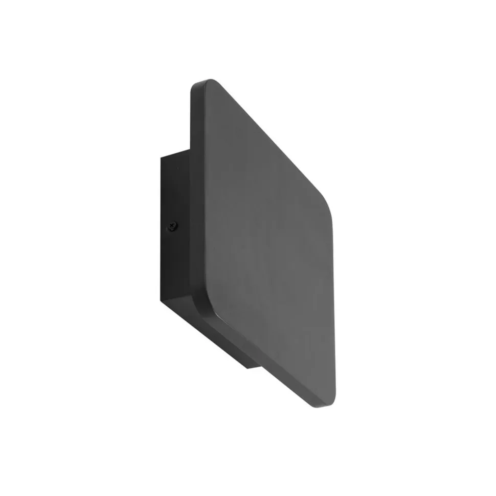 Lucande LED-væglampe Elrik, sort, 22 cm høj, metal