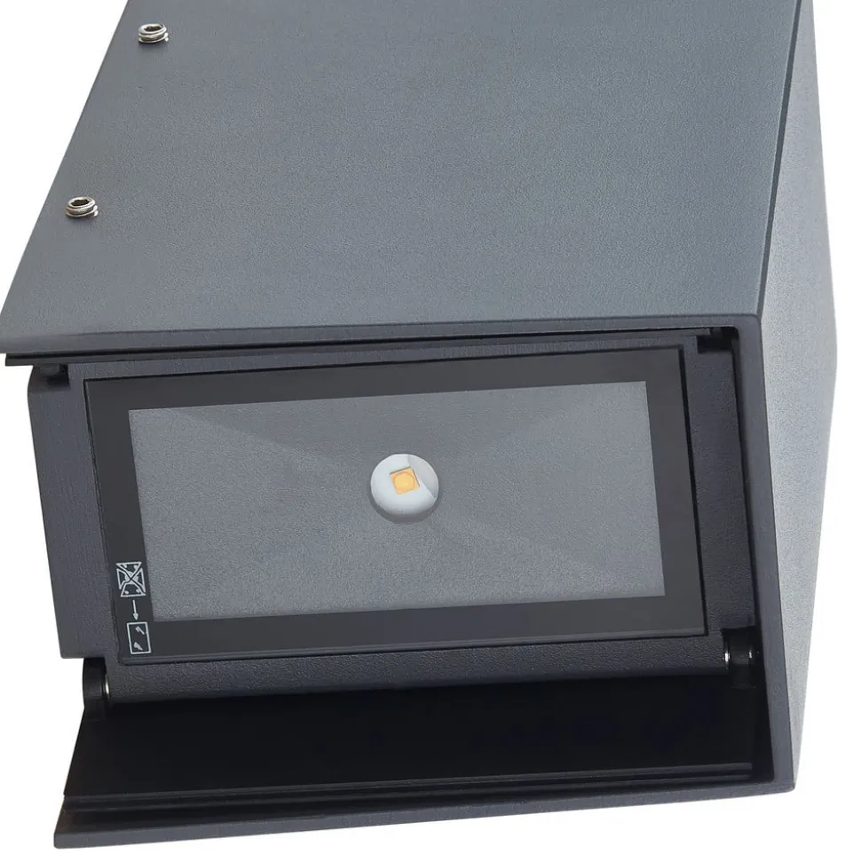 Lucande LED-væglampe Kimian, højde 17 cm, antracit, IP54