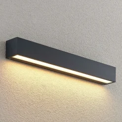 Lucande LED-væglampe Lengo, 50 cm, antracit, ned, 3.000K