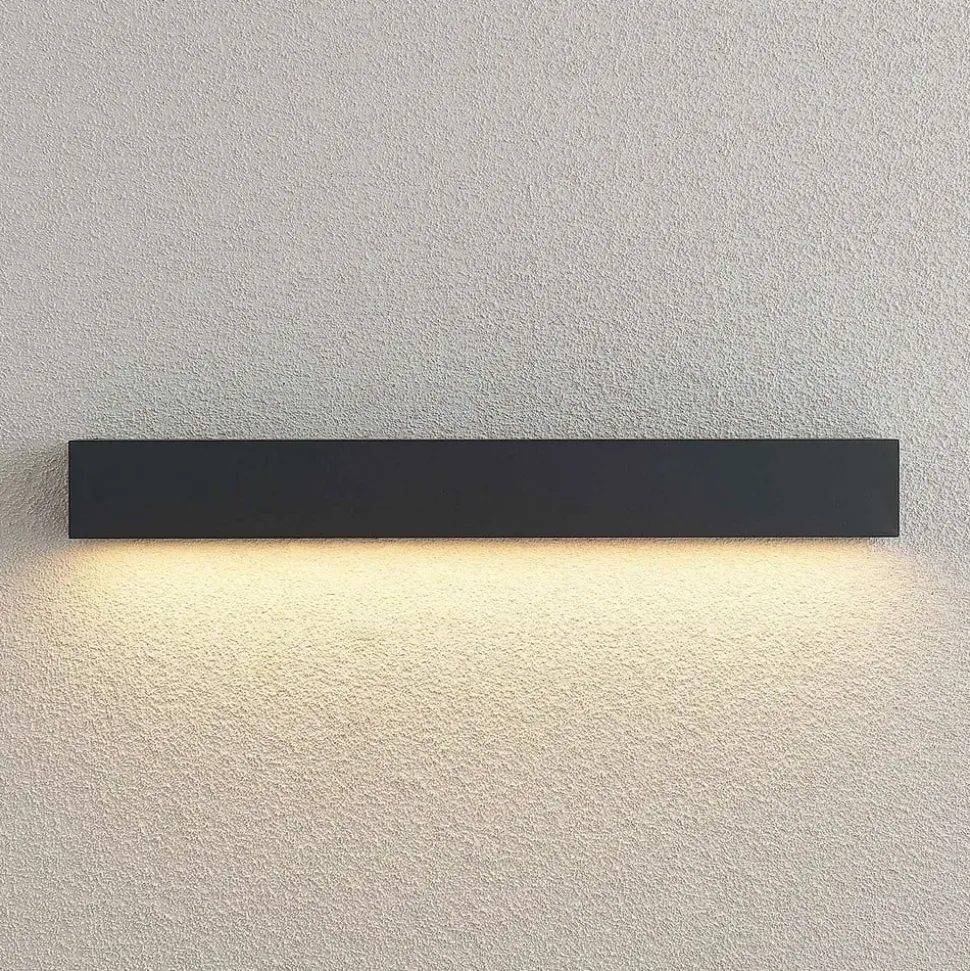 Lucande LED-væglampe Lengo, 50 cm, antracit, ned, 3.000K