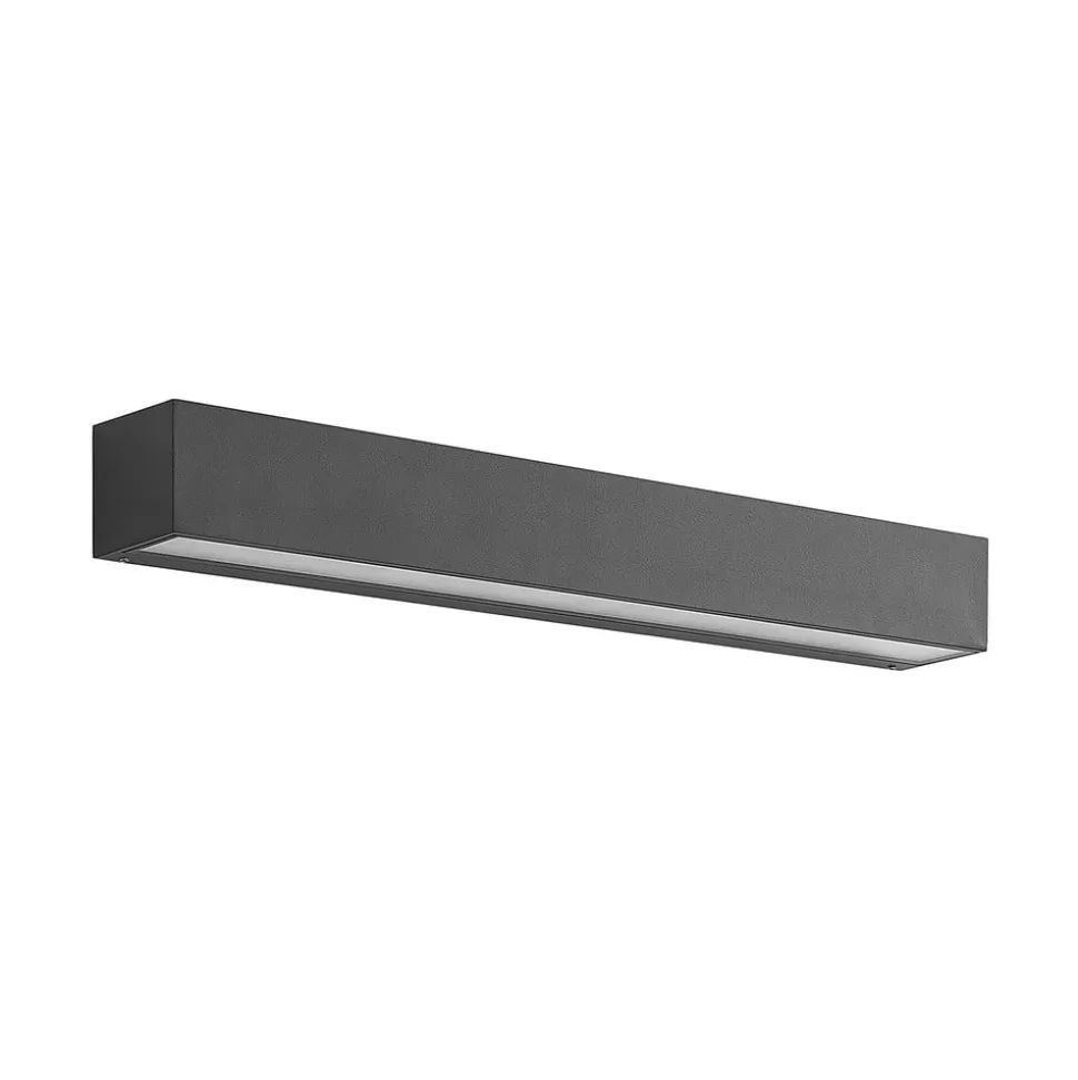 Lucande LED-væglampe Lengo, 50 cm, antracit, ned, 3.000K