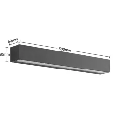 Lucande LED-væglampe Lengo, 50 cm, antracit, ned, 3.000K