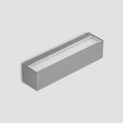 Lucande LED-væglampe Lengo, 25 cm, sølv, 2 lyskilder, IP65