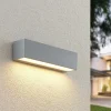 Lucande LED-væglampe Lengo, 25 cm, sølv, 1 lyskilde, IP65