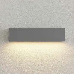 Lucande LED-væglampe Lengo, 25 cm, sølv, 1 lyskilde, IP65