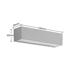 Lucande LED-væglampe Lengo, 25 cm, sølv, 1 lyskilde, IP65