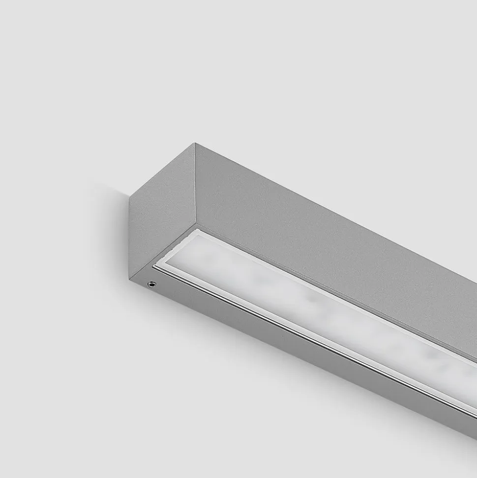 Lucande LED-væglampe Lengo, 50 cm, sølv, 2 lyskilder, IP65