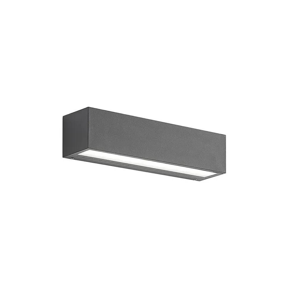 Lucande LED-væglampe Lengo, 25 cm, antracit, down, 3000K