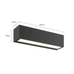Lucande LED-væglampe Lengo, 25 cm, antracit, down, 3000K