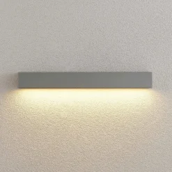 Lucande LED-væglampe Lengo, 50 cm, sølv, 1 lyskilde, IP65