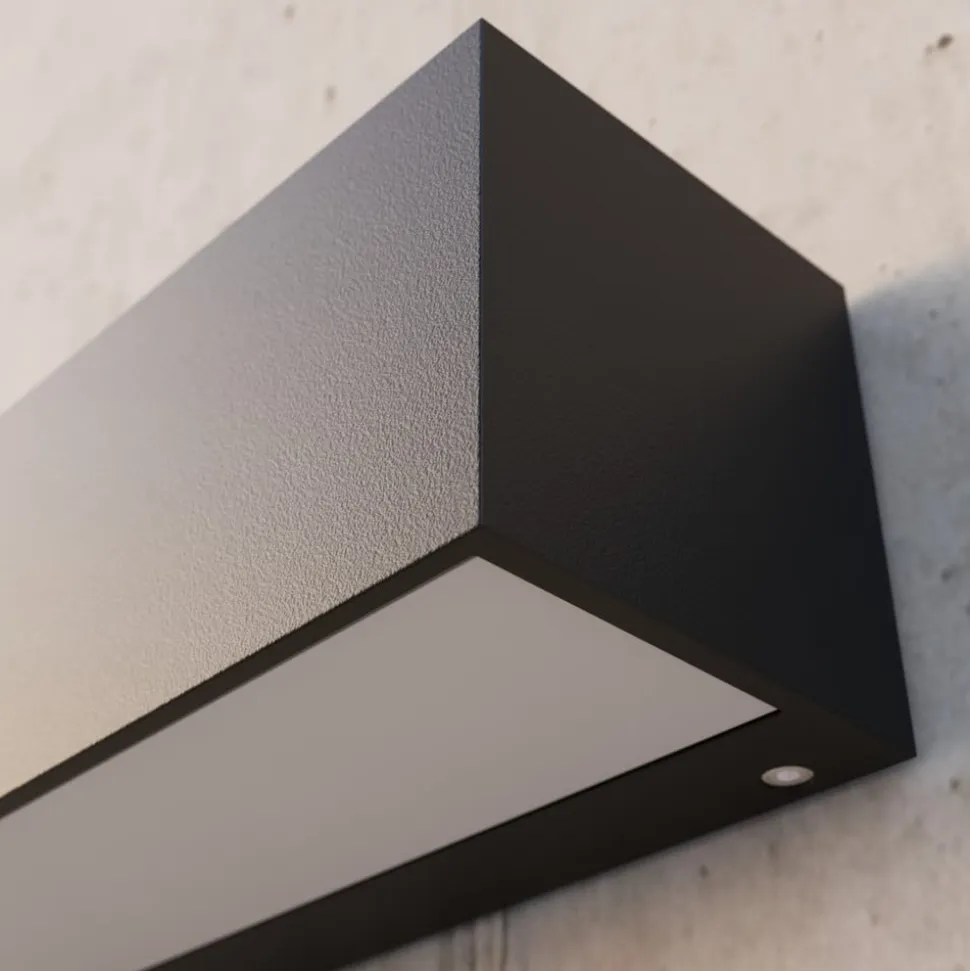 Lucande LED-væglampe Lengo, 50 cm antracit, op/ned 3000K