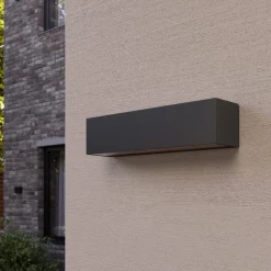 Lucande LED-væglampe Lengo, 25 cm antracit, op/ned 3000K