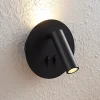 Lucande LED-væglampe Magya, sort 2 lyskilder, rund