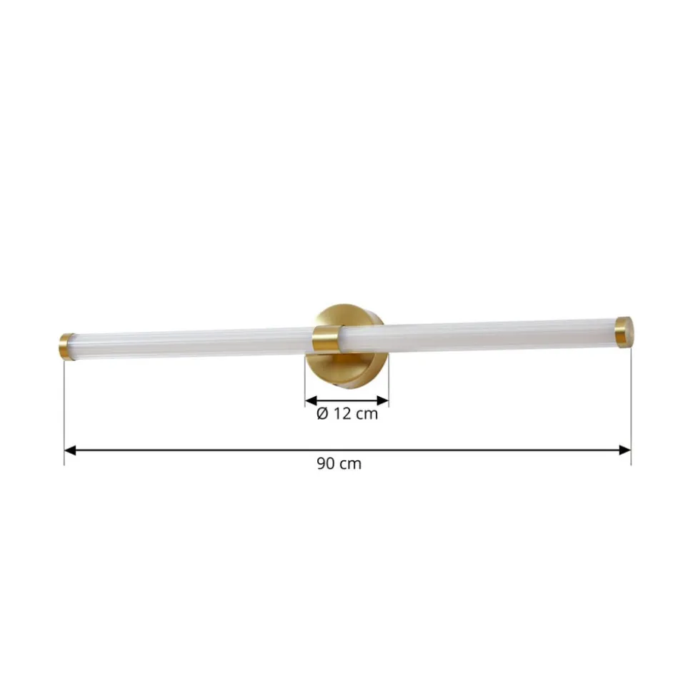 Lucande LED-væglampe Melisa, guld, 90 cm, CCT, IP44