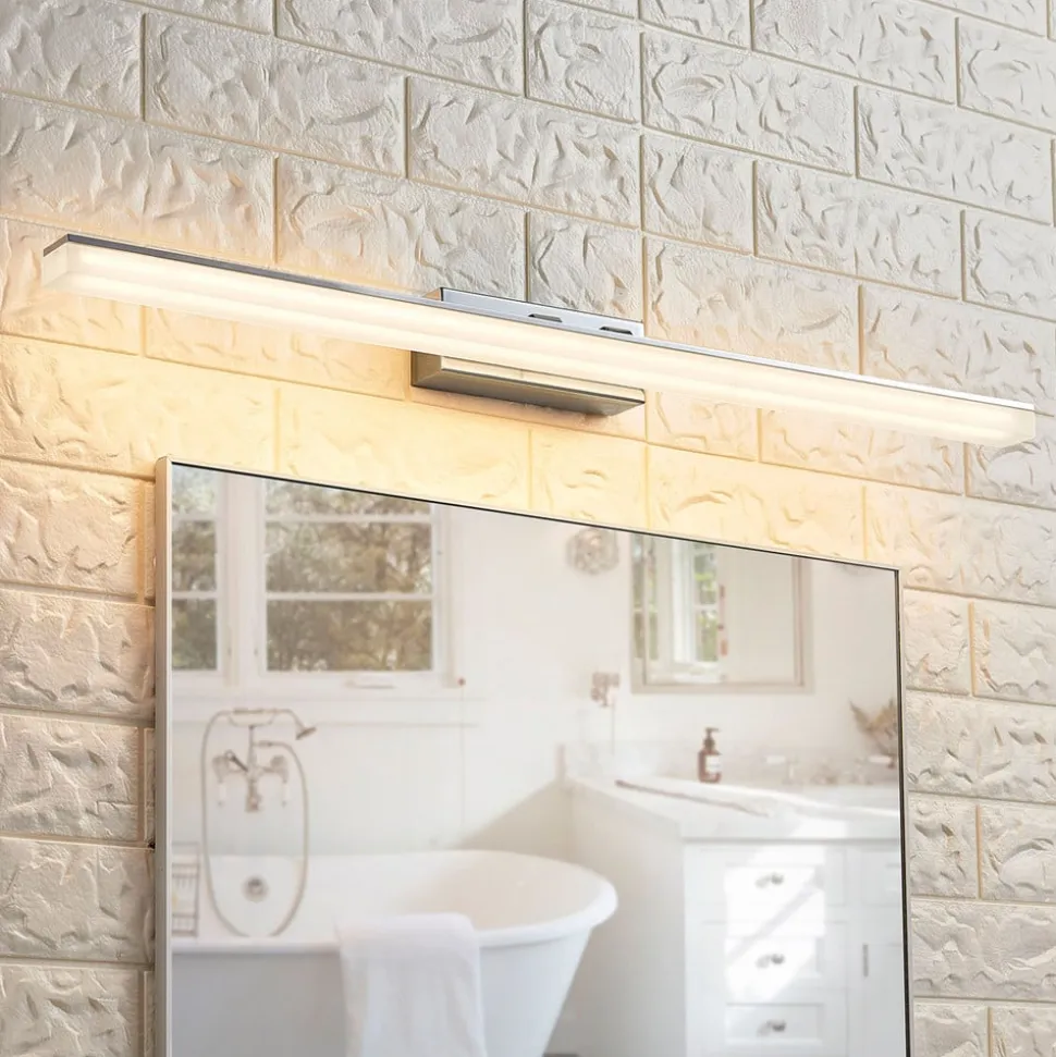 Lucande LED-væglampe til badeværelset Julie, 75 cm, krom, metal, IP44