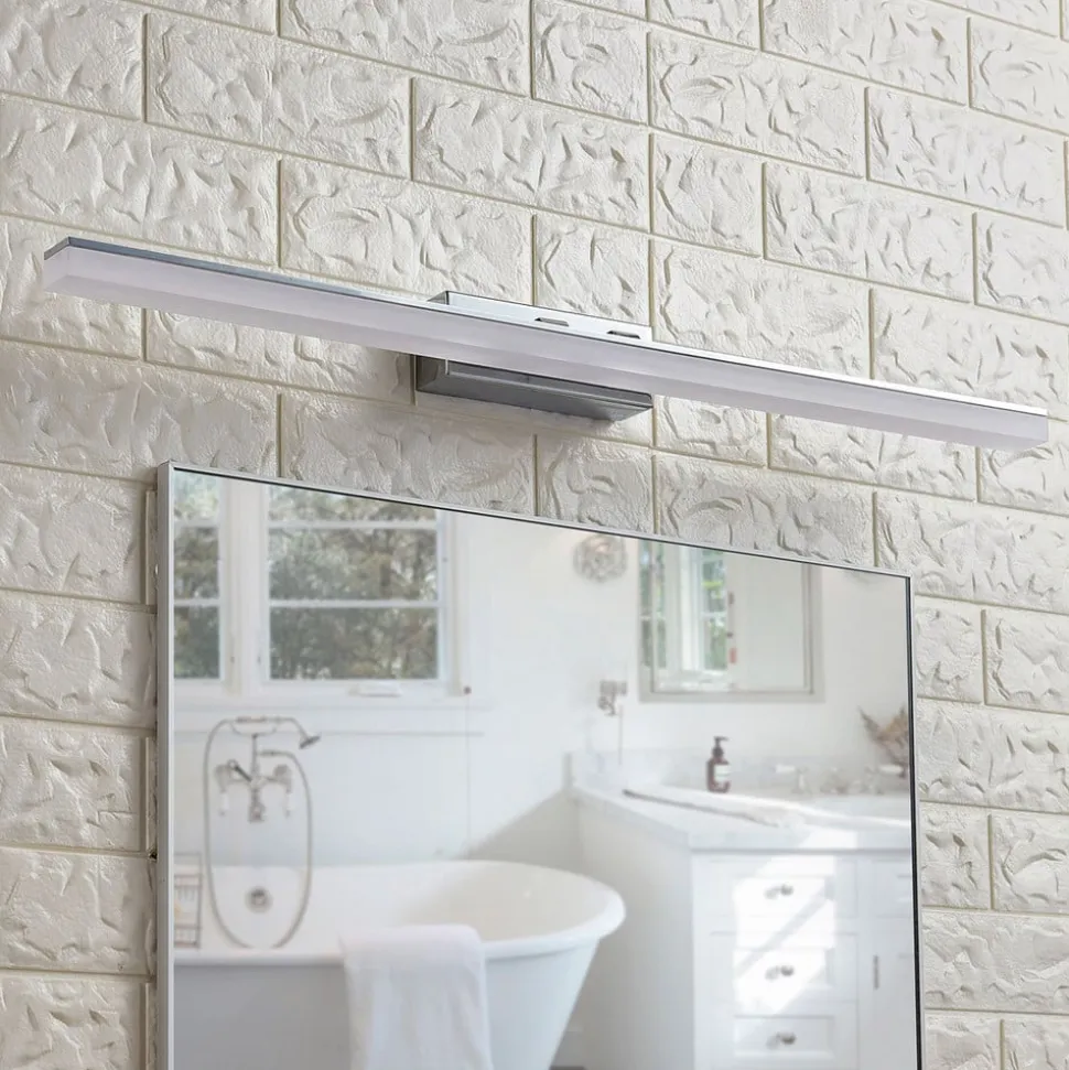 Lucande LED-væglampe til badeværelset Julie, 75 cm, krom, metal, IP44