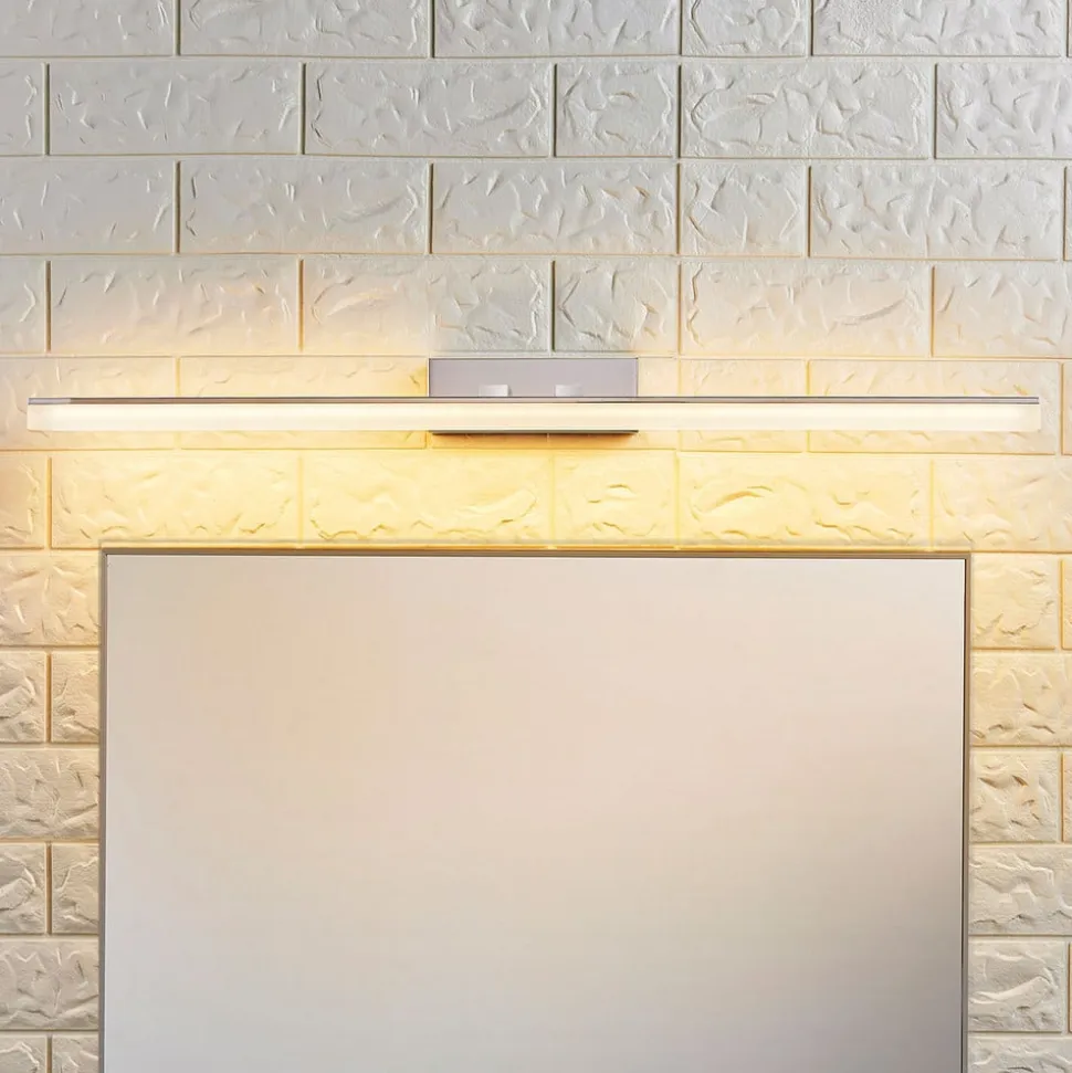 Lucande LED-væglampe til badeværelset Julie, 75 cm, krom, metal, IP44