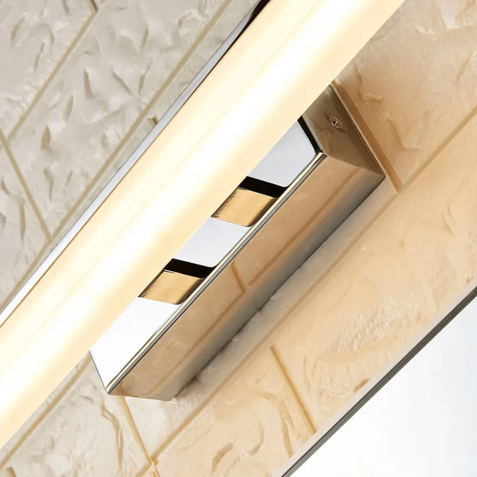 Lucande LED-væglampe til badeværelset Julie, 75 cm, krom, metal, IP44