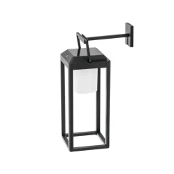 Lucande LED-væglampe Tilena, kantet, sort, aluminium