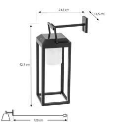 Lucande LED-væglampe Tilena, kantet, sort, aluminium