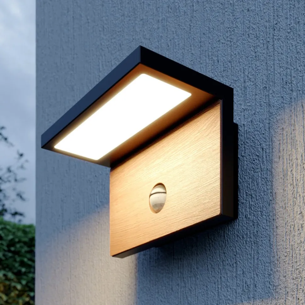 Lucande Lignus LED-væglampe, bevægelsessensor
