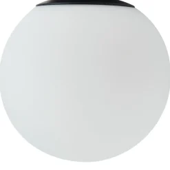 Lucande loftslampe Bidolo, sort, glas, Ø 15 cm, IP44