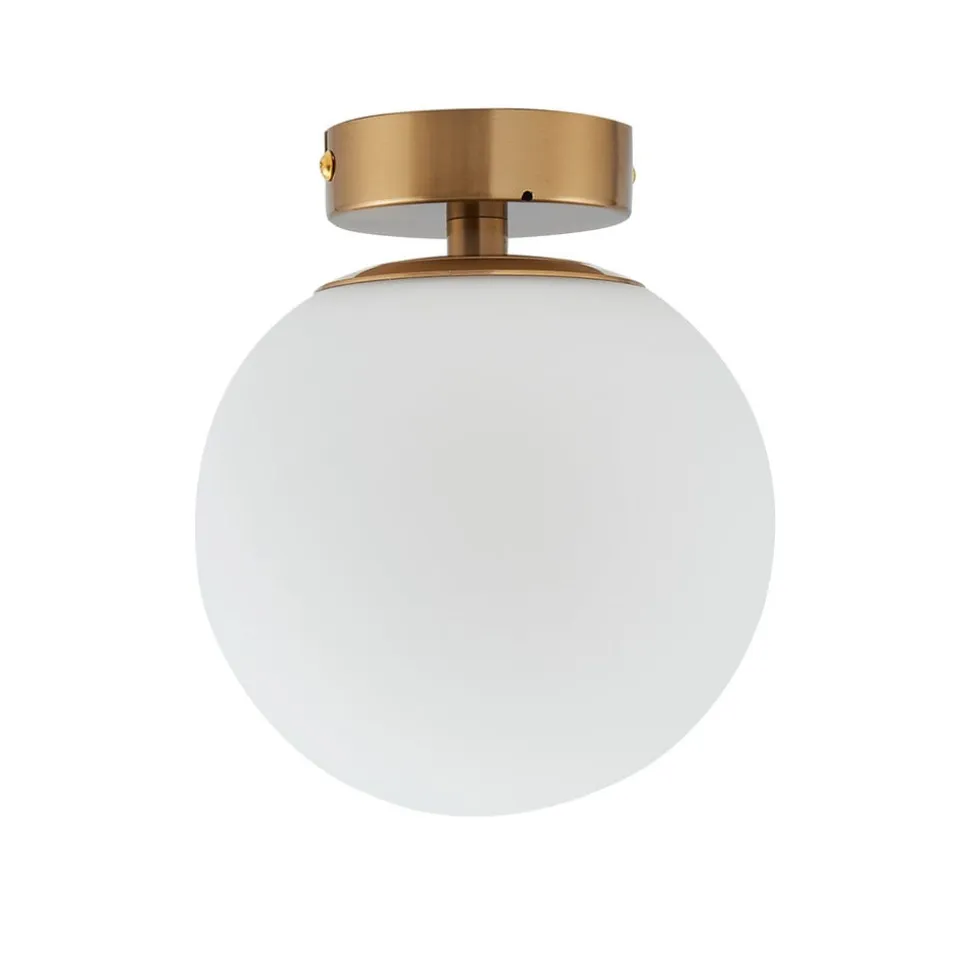Lucande loftslampe Bidolo, messingfarvet, glas, 15 cm, IP44