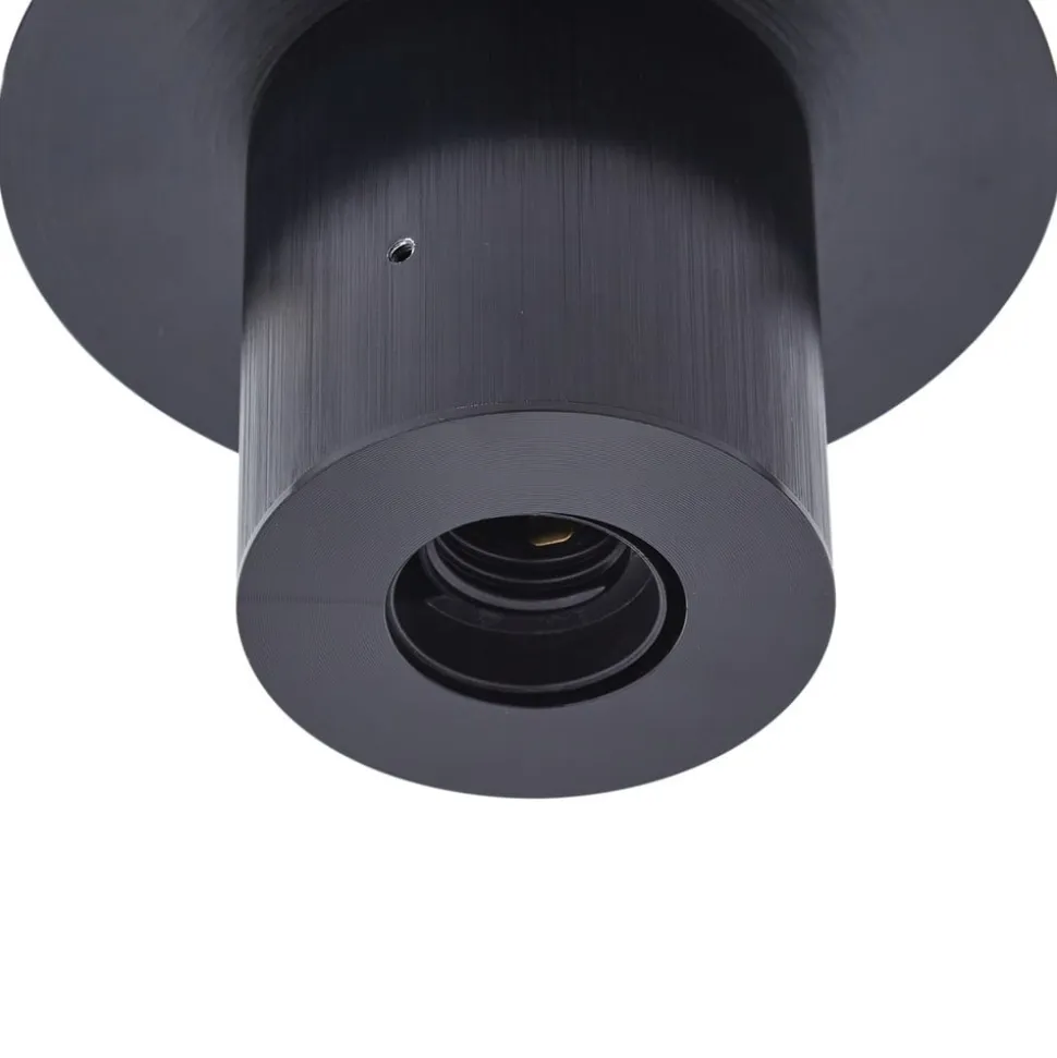 Lucande loftslampe Eirian, 1-lys, sort, glas, E27