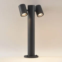 Lucande Maloney sokkellampe, 50 cm, antracit, IP54