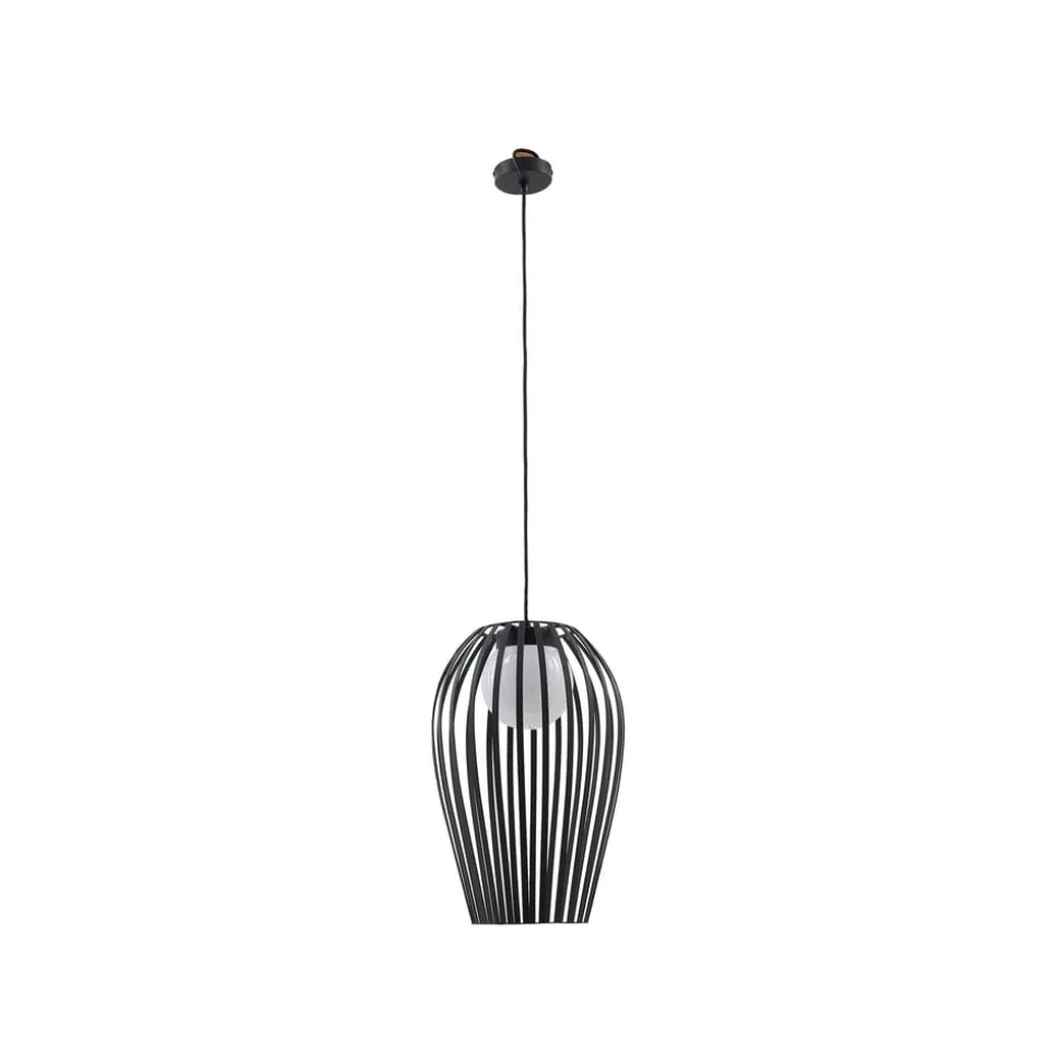 Lucande Marrin udendørs hængelampe, sort, metal, Ø 31 cm