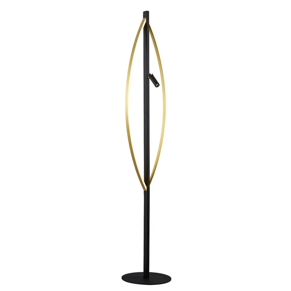 Lucande Matwei LED-gulvlampe, oval, messing