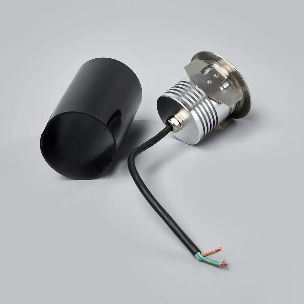 Lucande nedgravningsspot Helene, Ø 9 cm, aluminium, IP67