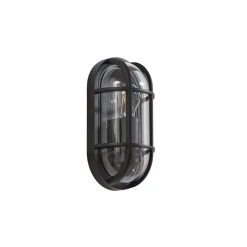 Lucande Serine udendørs væglampe, 27,1 cm, sort, aluminium