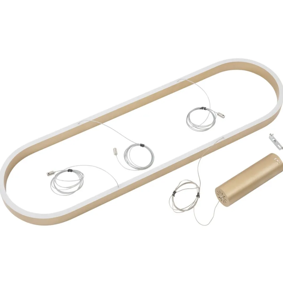 Lucande Smart LED-hængelampe Melinay, guld, CCT, Tuya