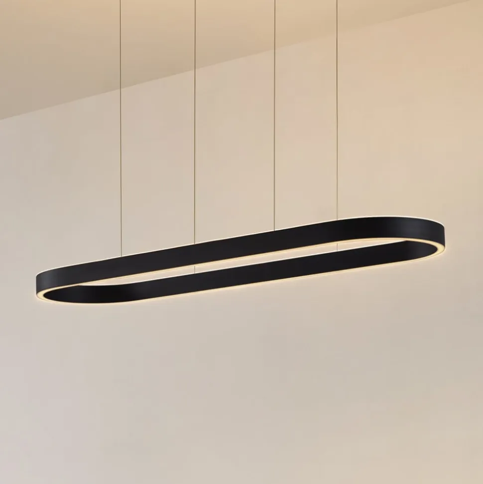 Lucande Smart LED-hængelampe Melinay, sort, CCT, Tuya