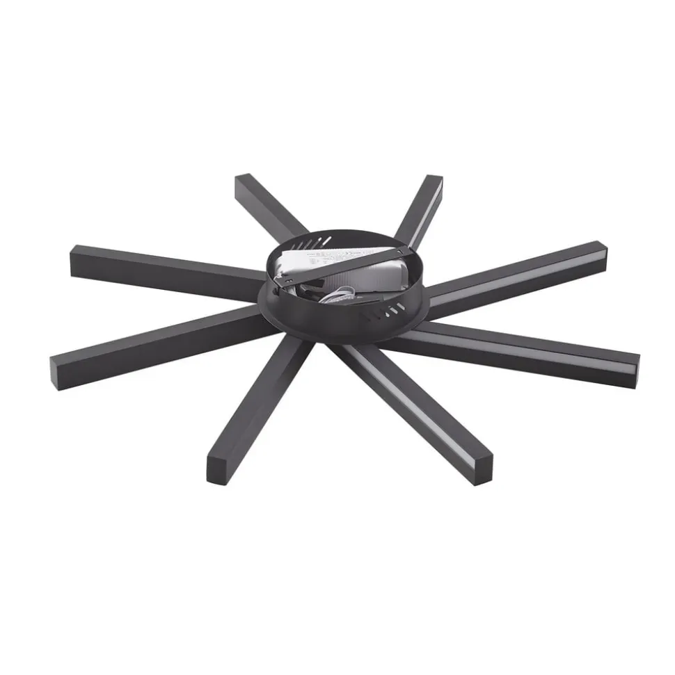 Lucande Smart LED-loftlampe Tjado, Ø70 cm, sort, RGBW