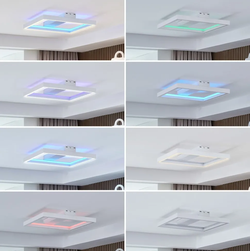 Lucande Smart LED-loftslampe Tjado, 50 cm, hvid, RGBW