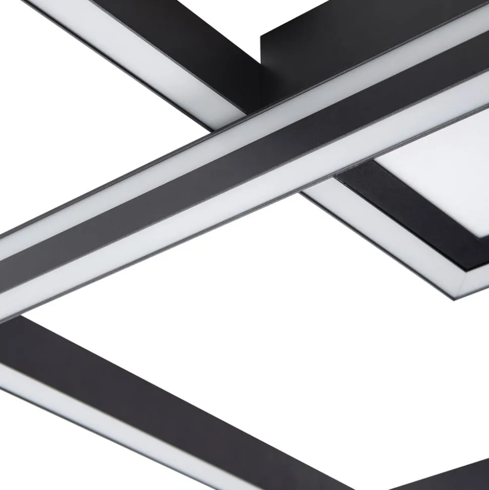 Lucande Smart LED-loftslampe Tjado, 85 cm, sort, RGB, CCT