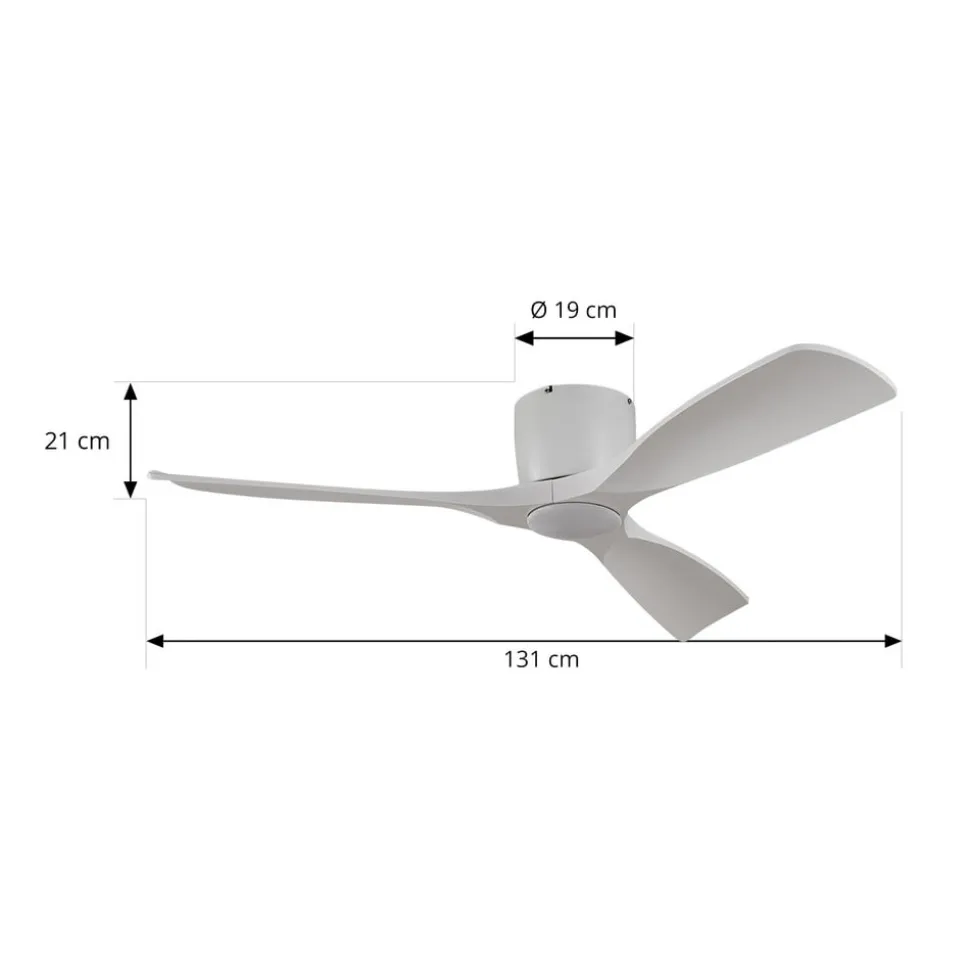 Lucande Smart LED-loftventilator Moneno, hvid, DC, Tuya