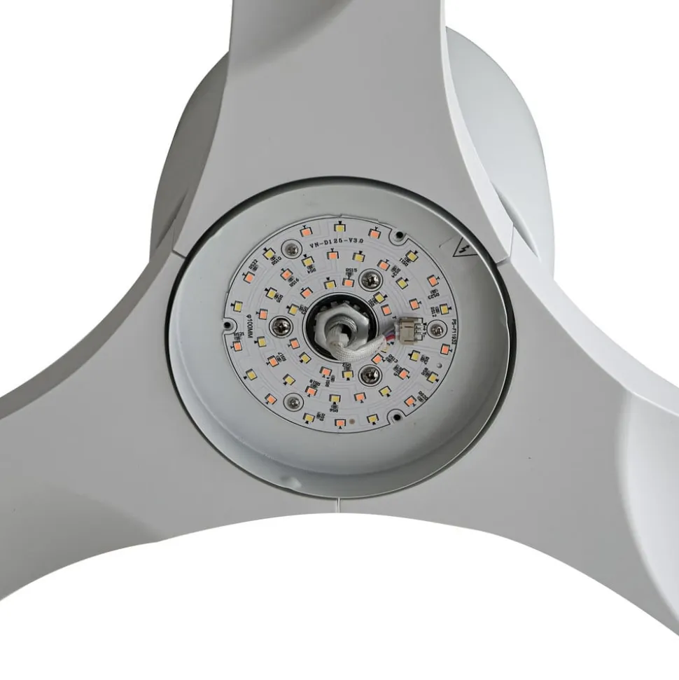Lucande Smart LED-loftventilator Moneno, hvid, DC, Tuya