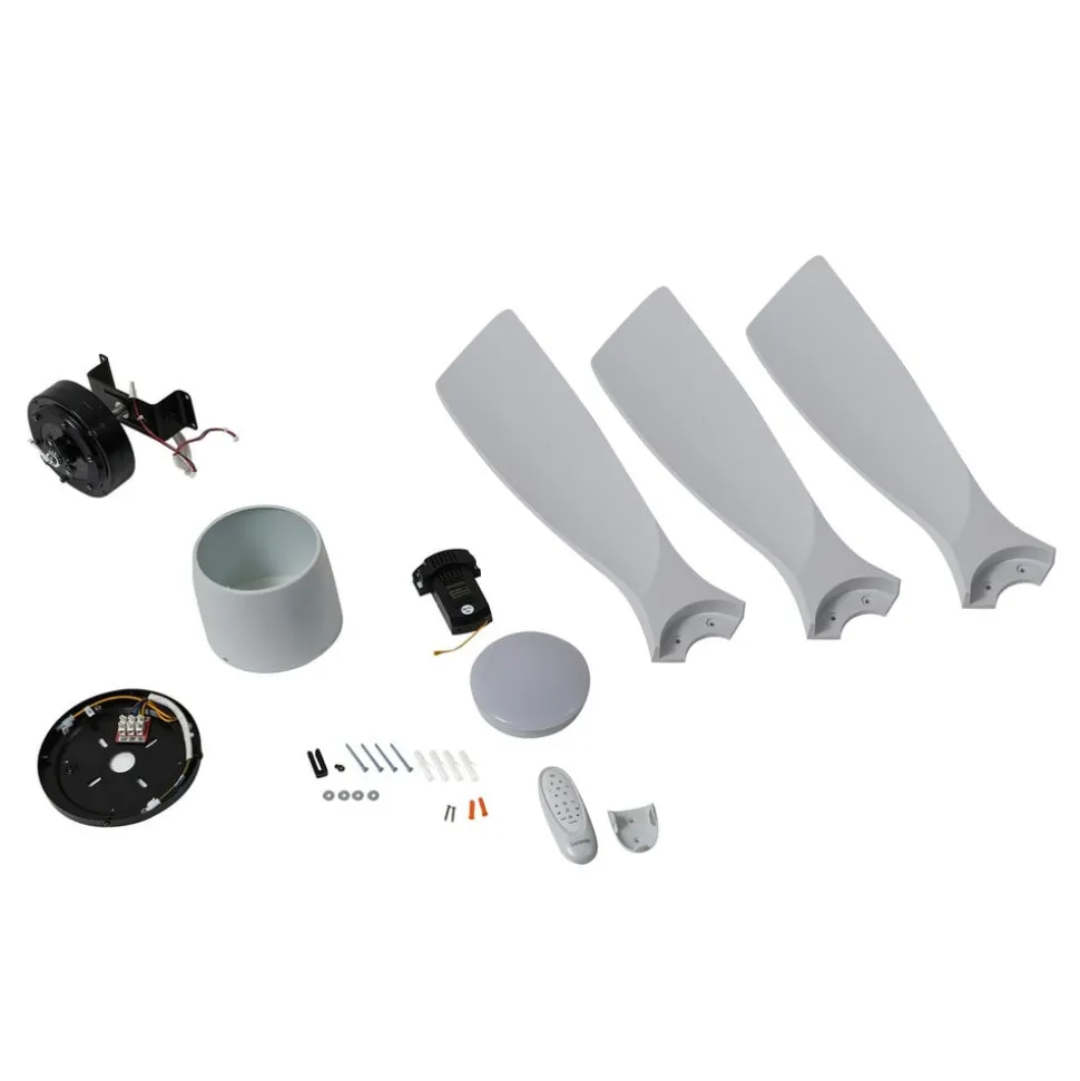 Lucande Smart LED-loftventilator Moneno, hvid, DC, Tuya