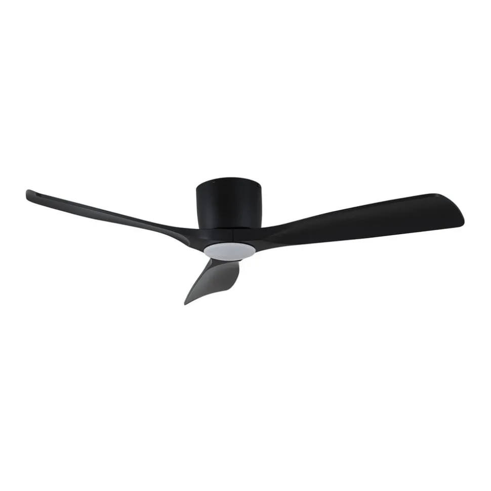 Lucande Smart LED-loftventilator Moneno, sort, DC, Tuya