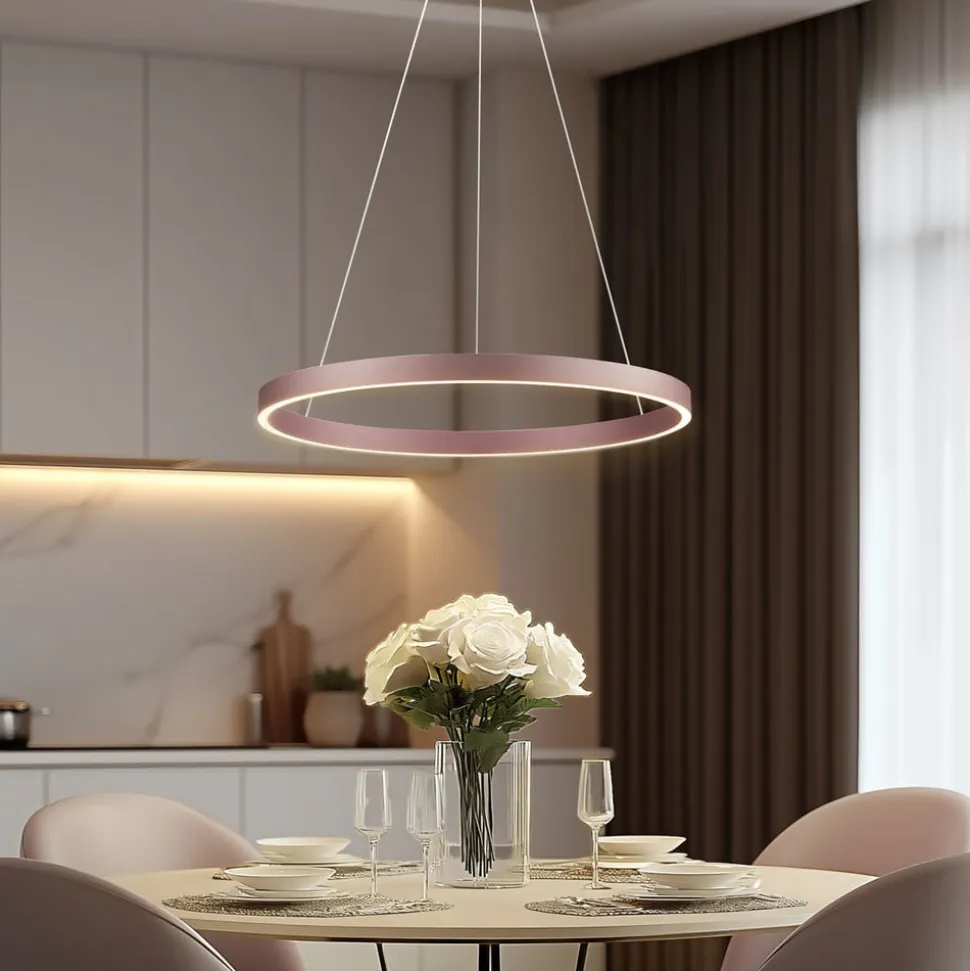 Lucande Smart LED-pendel Yonam, kaffe, 1-lys, Tuya