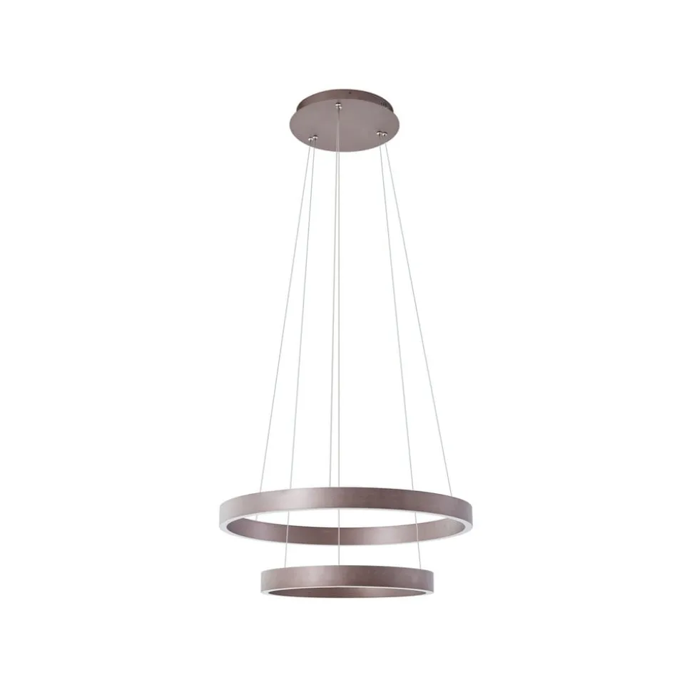 Lucande Smart LED-pendel Yonam, kaffe, 2-lys, Tuya